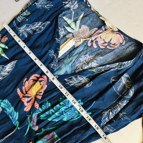 Love Stitch High Low Floral Maxi Dress Faux Wrap Size Small Blue - Picture 6 of 8